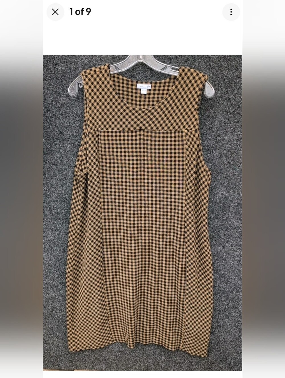 J Jill Ponte Dress Womens Extra Large Gingham Plaid Sleeveless Knee Length Knit